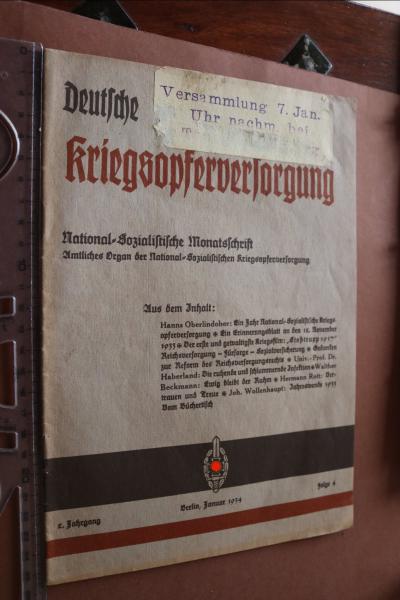 altes Heft - Deutsche Kriegsopferversorgung 1934